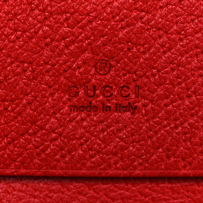 Gucci Textured Calfskin Enamel GG Hardcase Lipstick Holder Chain Wallet Lobster Red 5 of 7