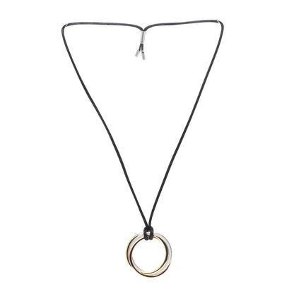 Cartier 18K Pink Yellow White Gold Diamond Large Trinity Cord Necklace 3 of 6