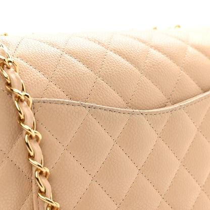 Chanel Caviar Quilted Medium Double Flap Beige 11 of 12