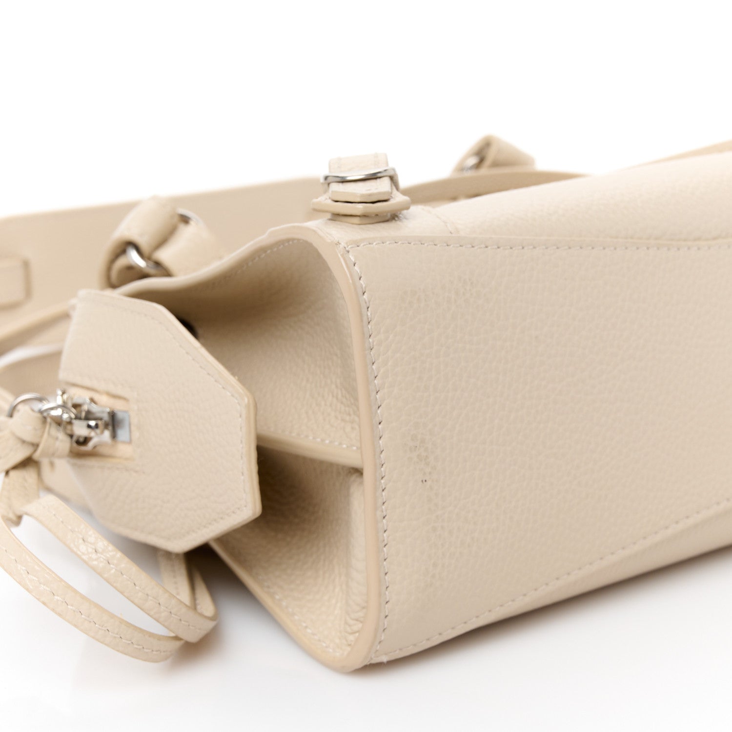 Balenciaga Grained Calfskin Neo Classic Silver Hardware Mini City Cream 10 of 12