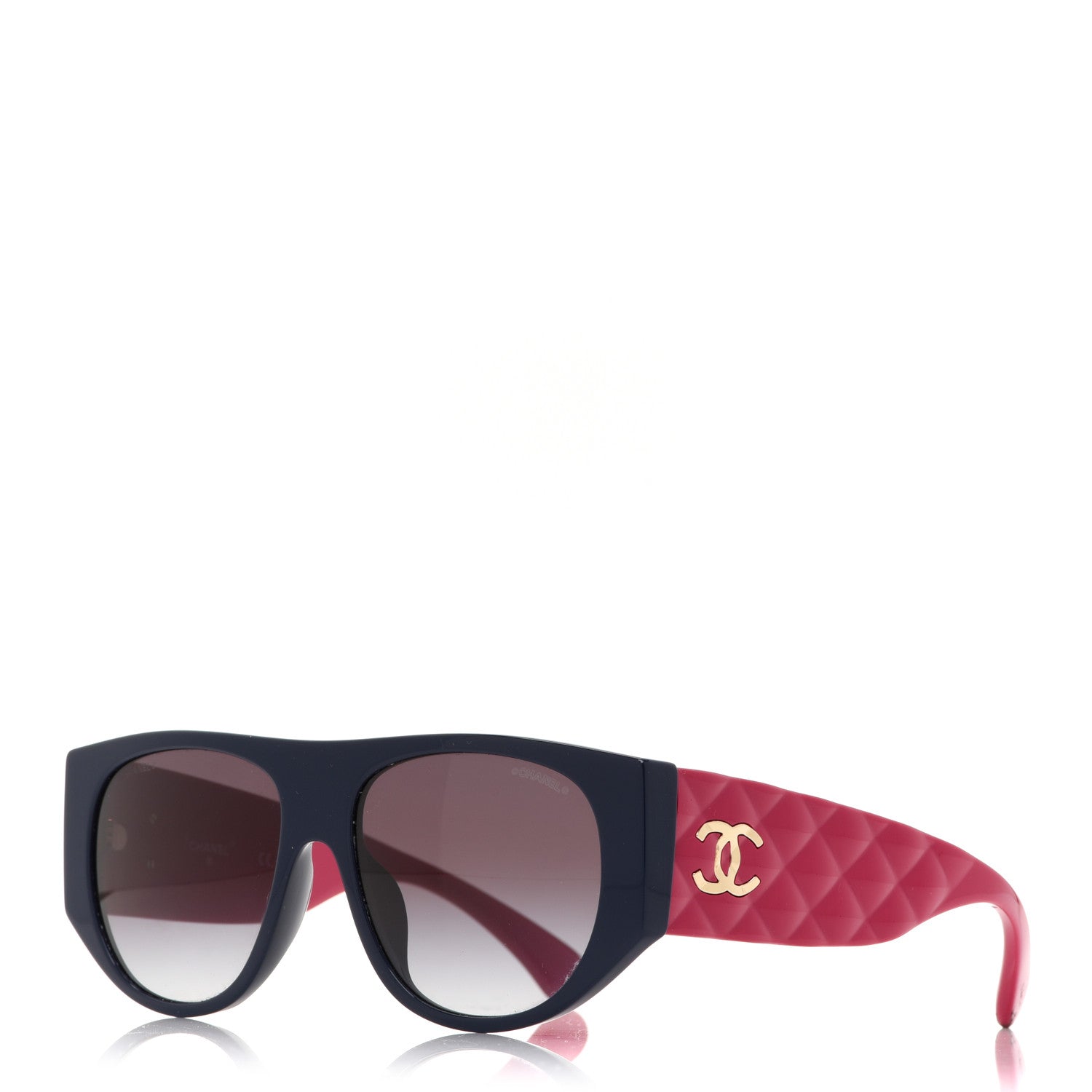 Chanel Acetate Quilted CC Pilot Sunglasses 71465 Blue Red 1 of 7