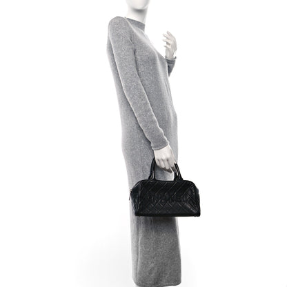 Chanel Caviar Patent Quilted Bowler Black 2 of 9