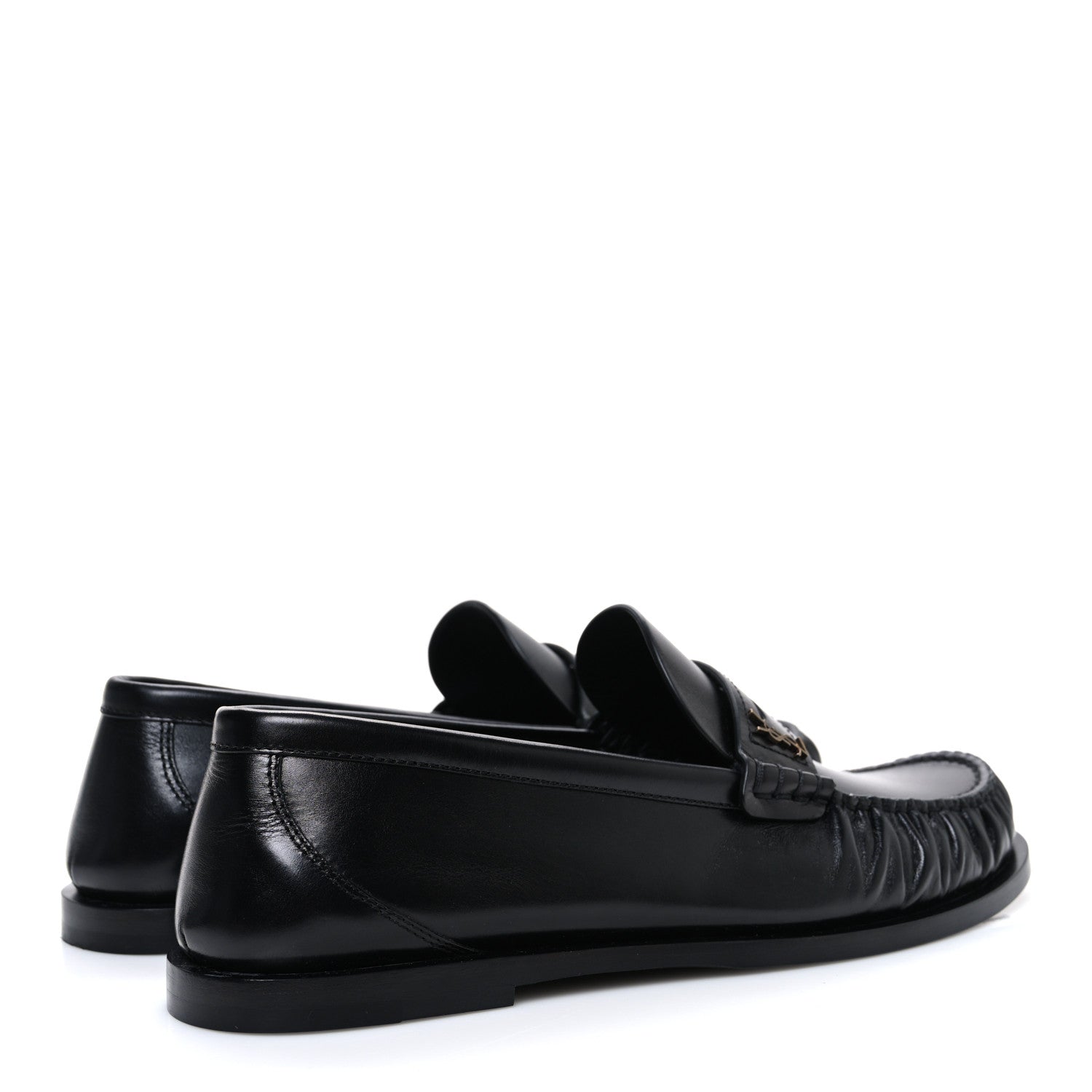 Saint Laurent Calfskin Penny Loafers 38 Black 5 of 11