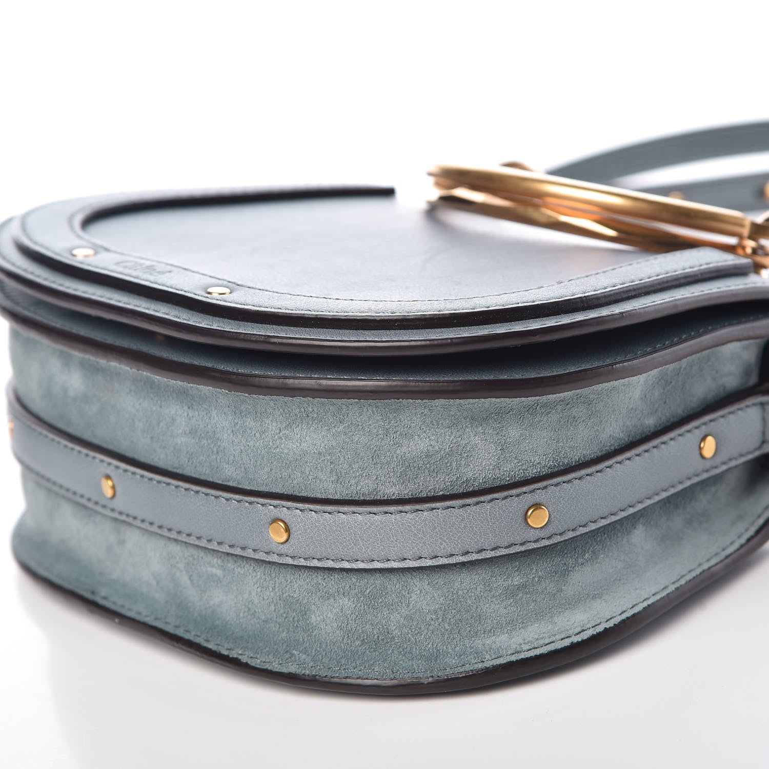 Chloe Calfskin Suede Small Nile Bracelet Bag Cloudy Blue 10 of 10