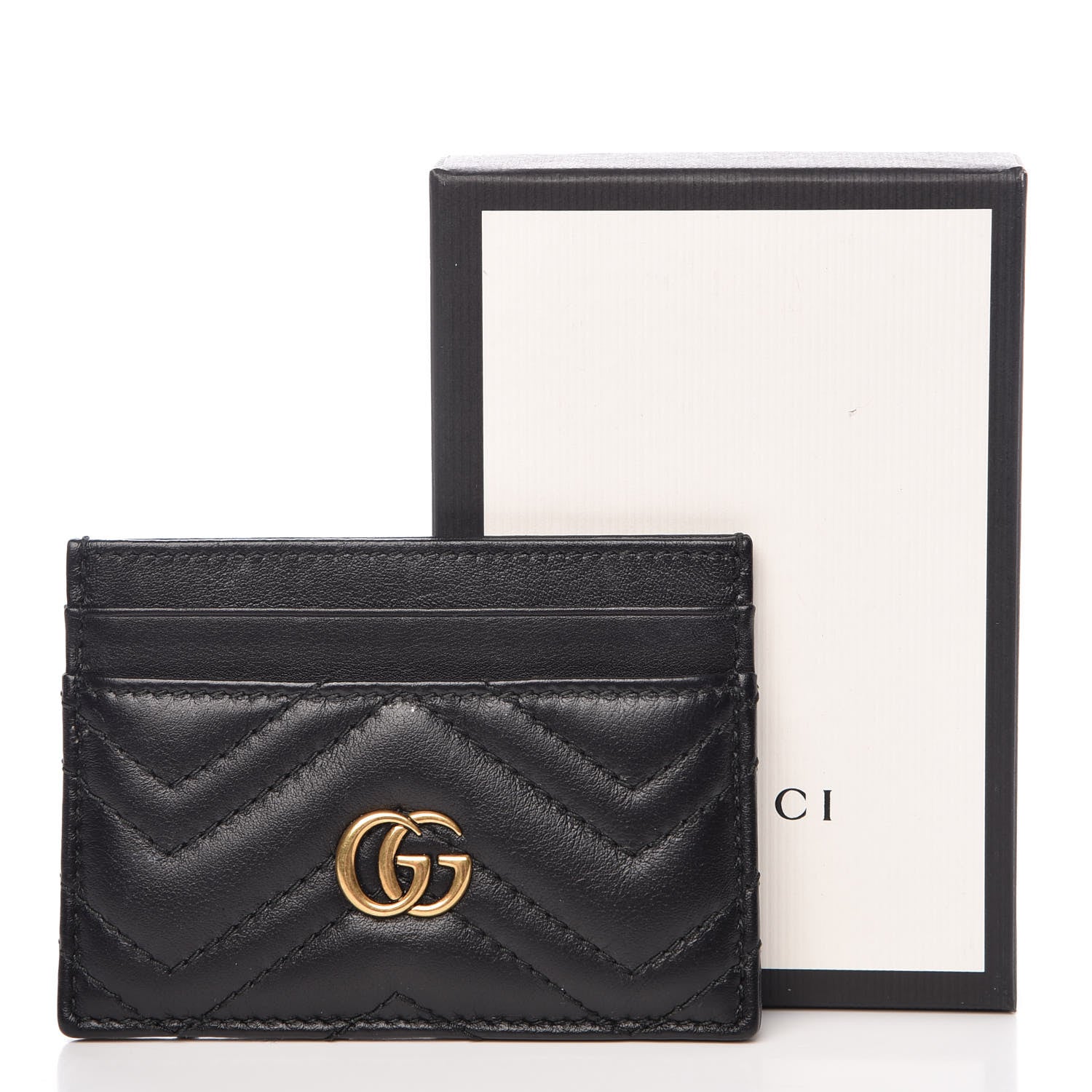 Gucci Calfskin Matelasse GG Marmont Card Holder Black 8 of 8