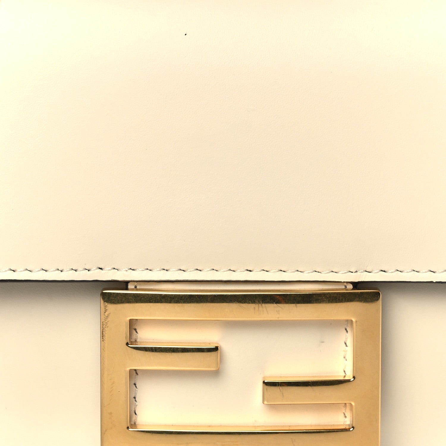 Fendi Vitello King Mini Flat Baguette Beige 7 of 9