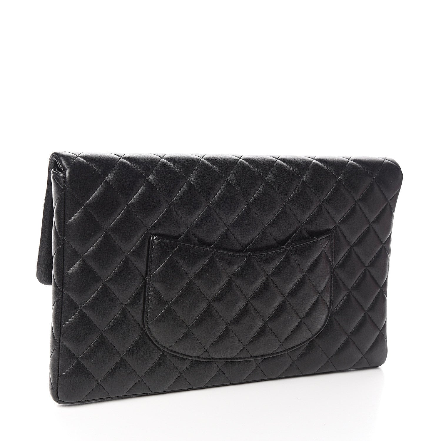 Chanel Lambskin Quilted Flap Clutch Black 2 of 10