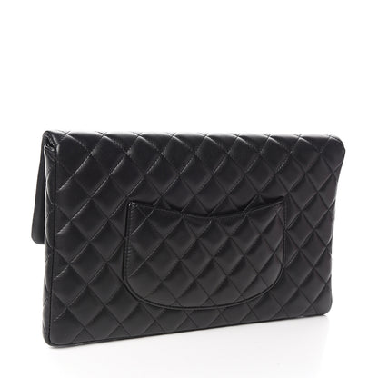 Chanel Lambskin Quilted Flap Clutch Black 2 of 10