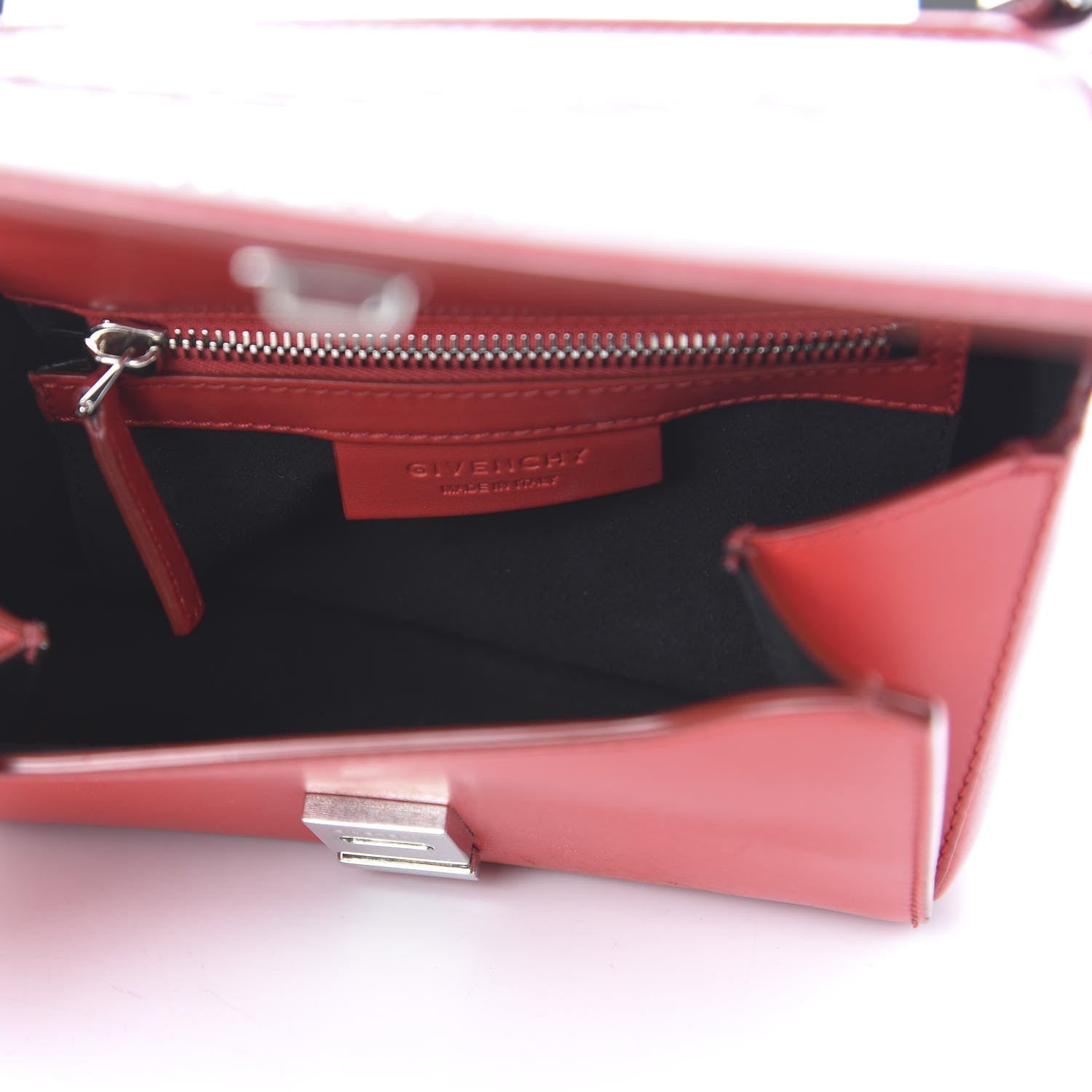 Givenchy Calfskin Mini Pandora Box Logo Strap Crossbody Bag Red 5 of 11