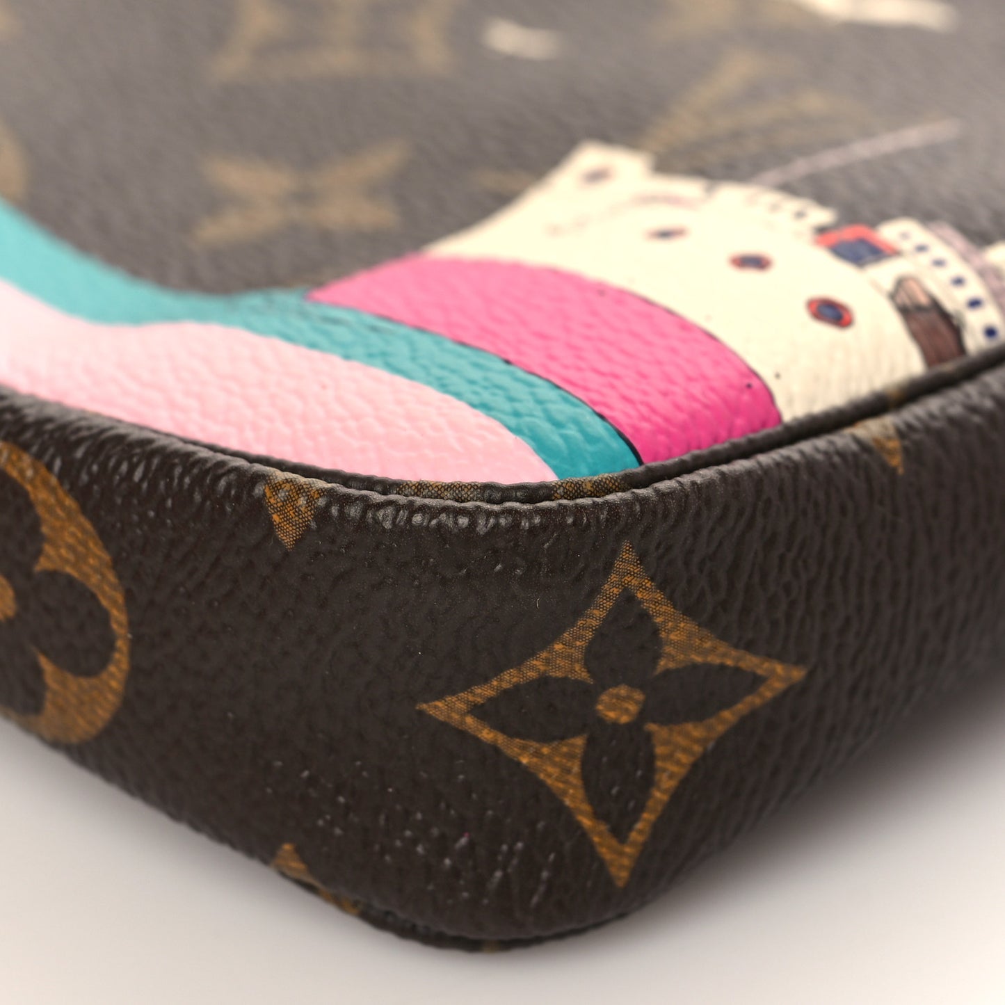 Monogram 2016 Christmas Animation Mini Pochette Accessories Rose Ballerine