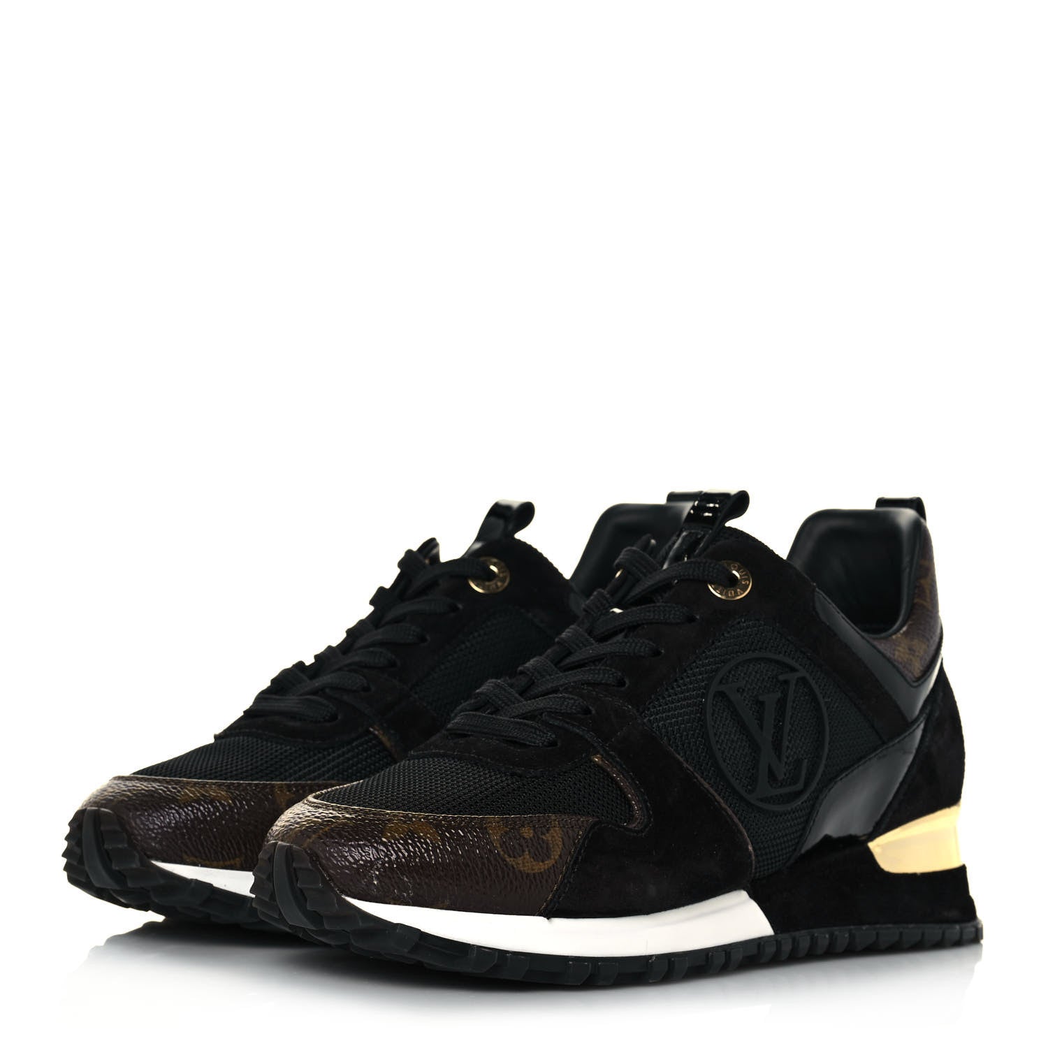 Louis Vuitton Suede Monogram Run Away Sneakers 35 Black 3 of 7