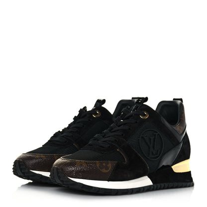Louis Vuitton Suede Monogram Run Away Sneakers 35 Black 3 of 7