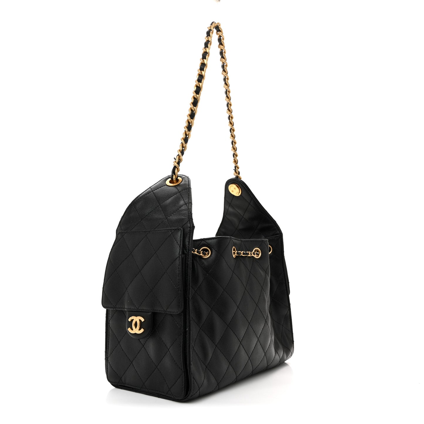 Caviar Quilted Small Chanel 25 Handbag Black