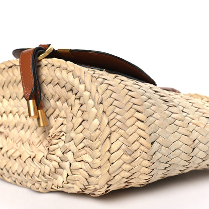 Chloe Raffia Small Grain Calfskin Mini Marcie Basket Tan 9 of 9