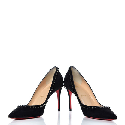 Christian Louboutin Suede Studded Anjalina 85 Pumps 37 Black 5 of 16