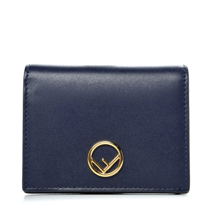 Fendi Vitello Liberty Lucido F is Fendi Compact Bi-Fold Wallet Blueberry 1 of 9
