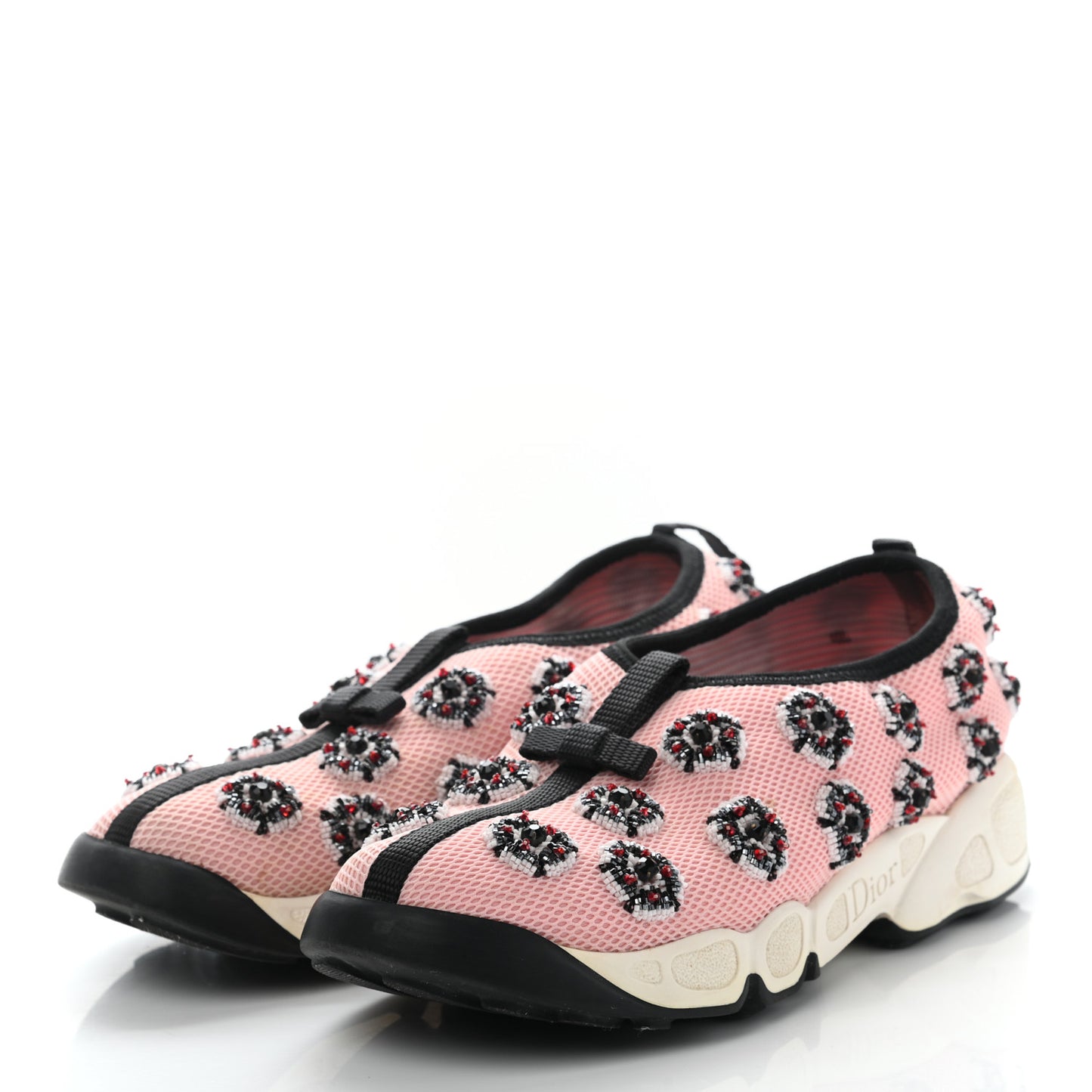 Technical Canvas Embellished Dior Fusion Sneakers 36 Pink Black