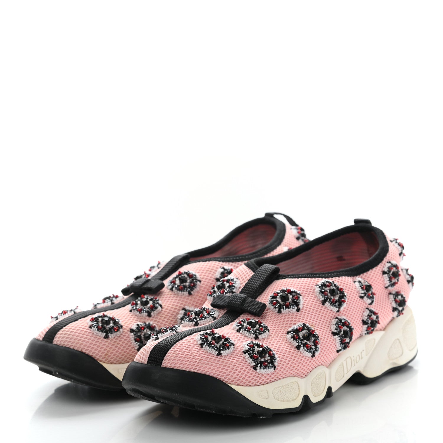 Christian Dior Technical Canvas Embellished Dior Fusion Sneakers 36 Pink Black 3 of 18