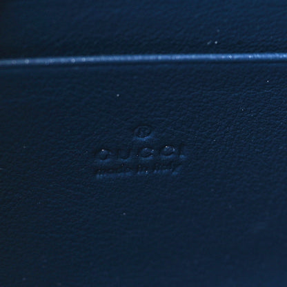 Gucci Vintage Effect Calfskin Matelasse Diagonal Torchon GG Marmont Chain Wallet Blue Agata Mystic White 6 of 10