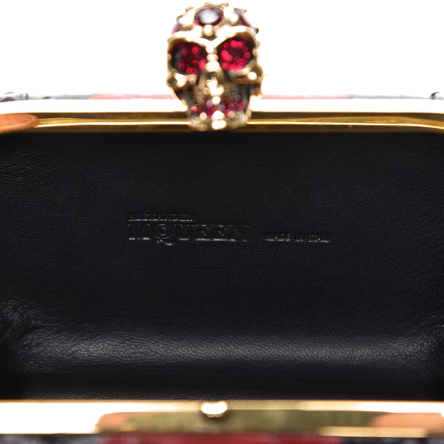 Alexander McQueen Python Skull Box Clutch Red Black 6 of 10