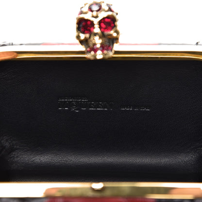 Alexander McQueen Python Skull Box Clutch Red Black 6 of 10