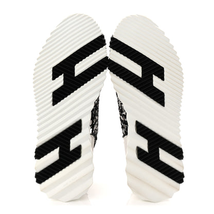 Hermes Braided Silk Sneakers 37.5 Black White 6 of 10
