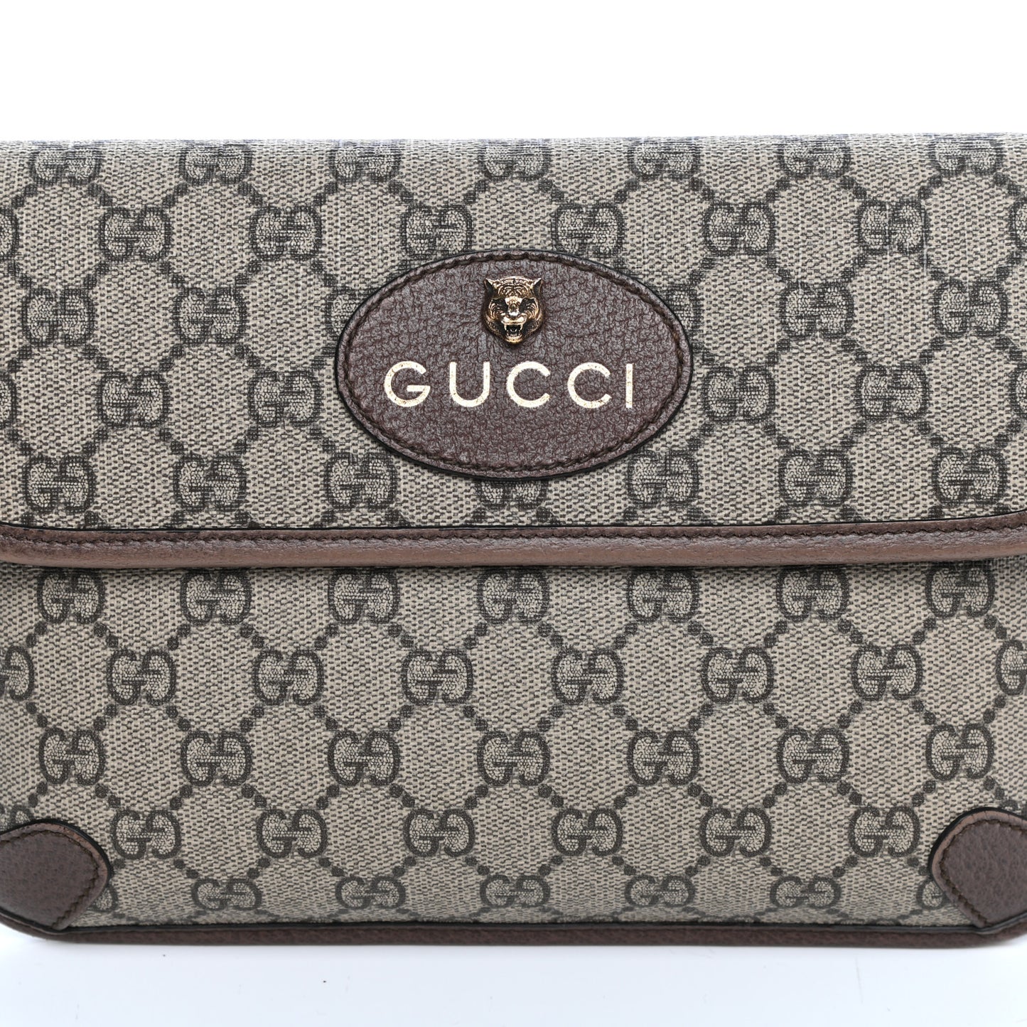 GG Supreme Monogram Neo Vintage Web Belt Bag Brown
