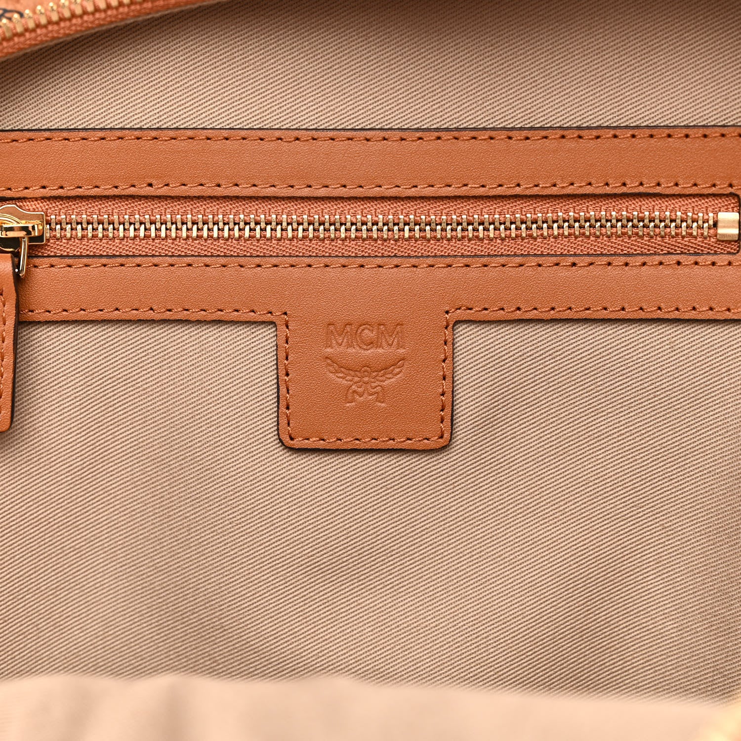 MCM Visetos Klassik Small Sling Bag Cognac 6 of 9