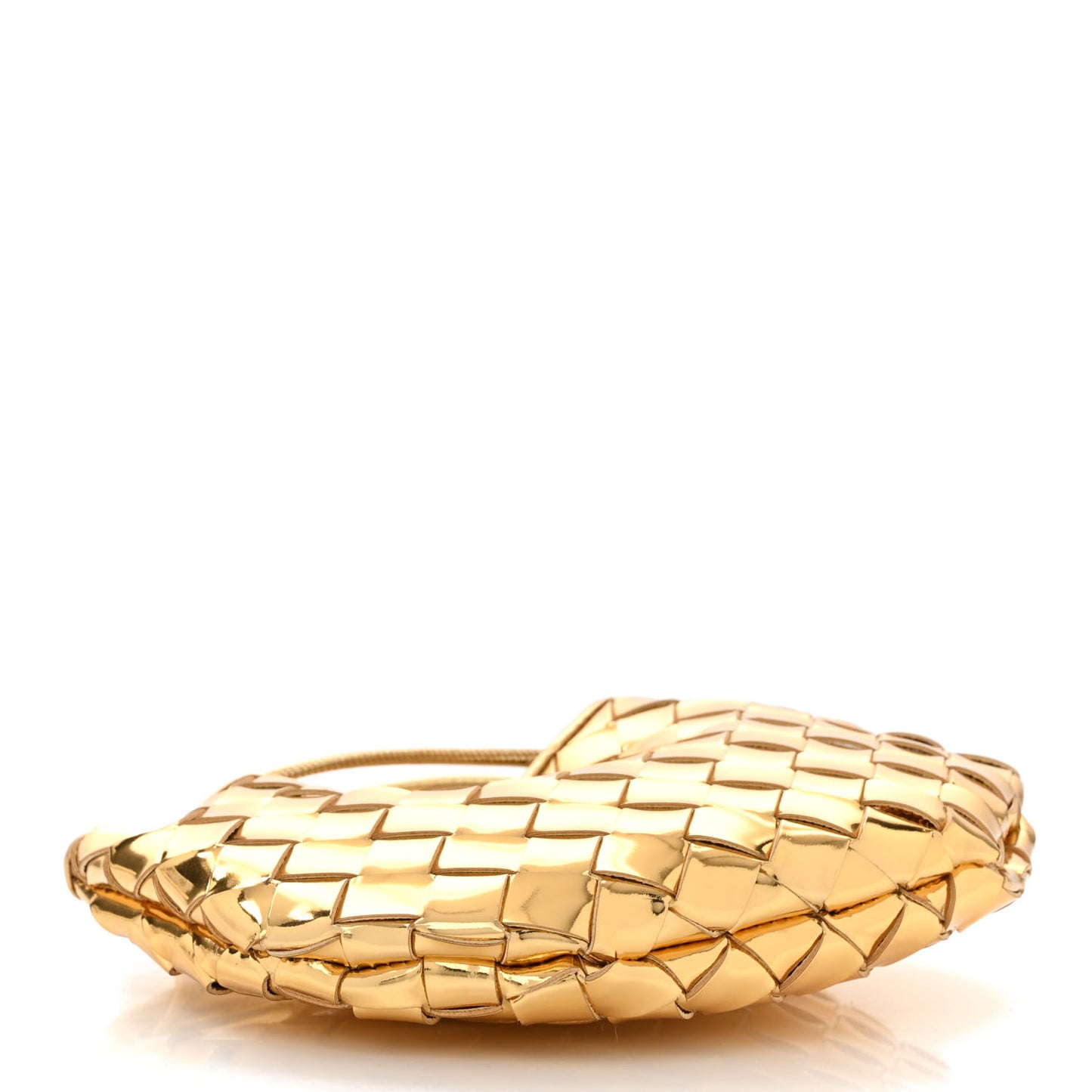 Mirror Laminated Nappa Intrecciato Mini Sardine Bag Gold