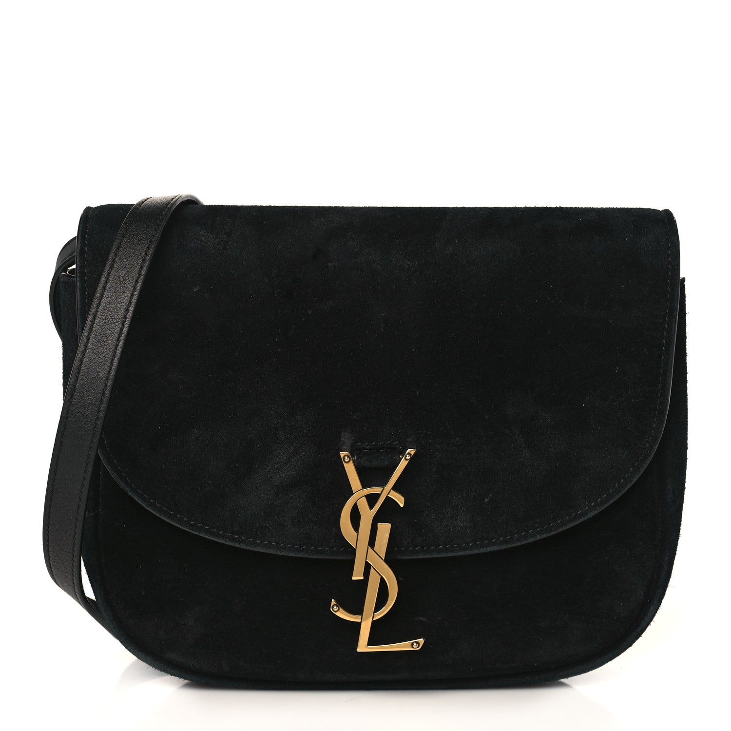 Saint Laurent Suede Calfskin Monogram Medium Kaia Satchel Black 1 of 10