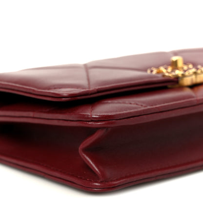 Chanel Lambskin Quilted Chanel 19 Wallet On Chain WOC Burgundy 10 of 11