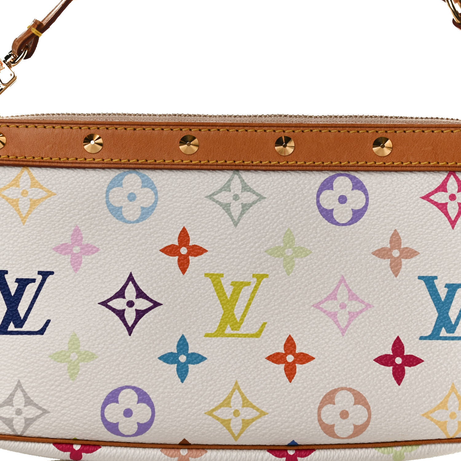 Louis Vuitton Monogram Multicolor Pochette Accessories White 7 of 9