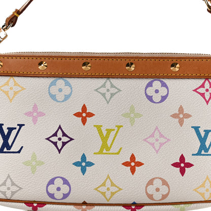 Louis Vuitton Monogram Multicolor Pochette Accessories White 7 of 9