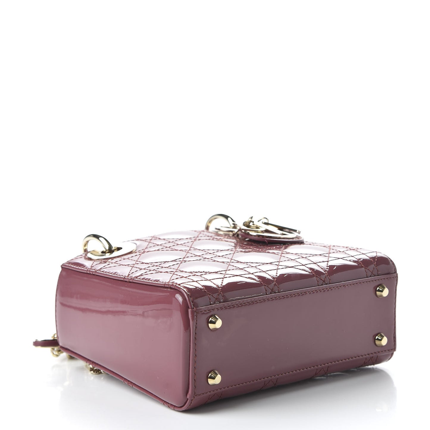 Patent Cannage Mini Lady Dior Dark Pink
