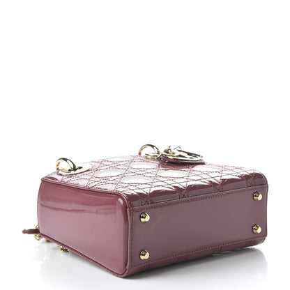 Christian Dior Patent Cannage Mini Lady Dior Dark Pink 4 of 10