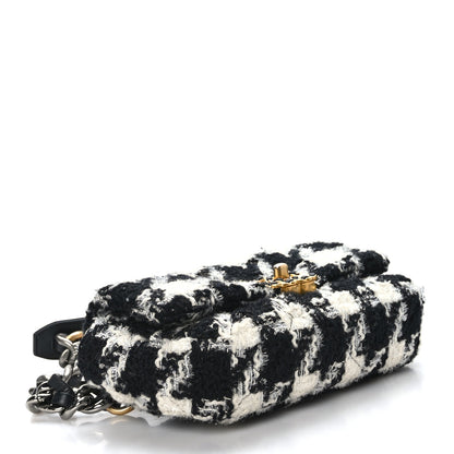 Chanel Tweed Quilted Chanel 19 Waist Bag Black Ecru White 4 of 9