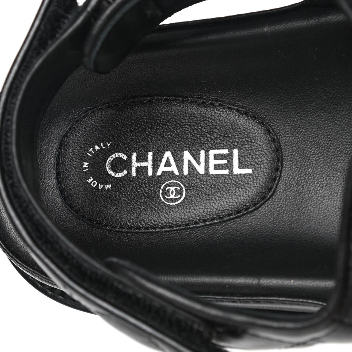 Chanel Lambskin Velcro Dad Sandals 41 Black 7 of 8