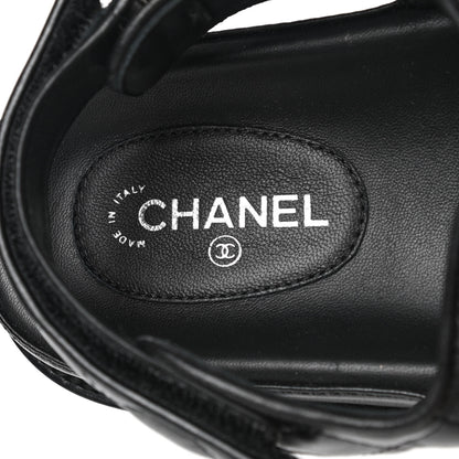 Chanel Lambskin Velcro Dad Sandals 41 Black 7 of 8