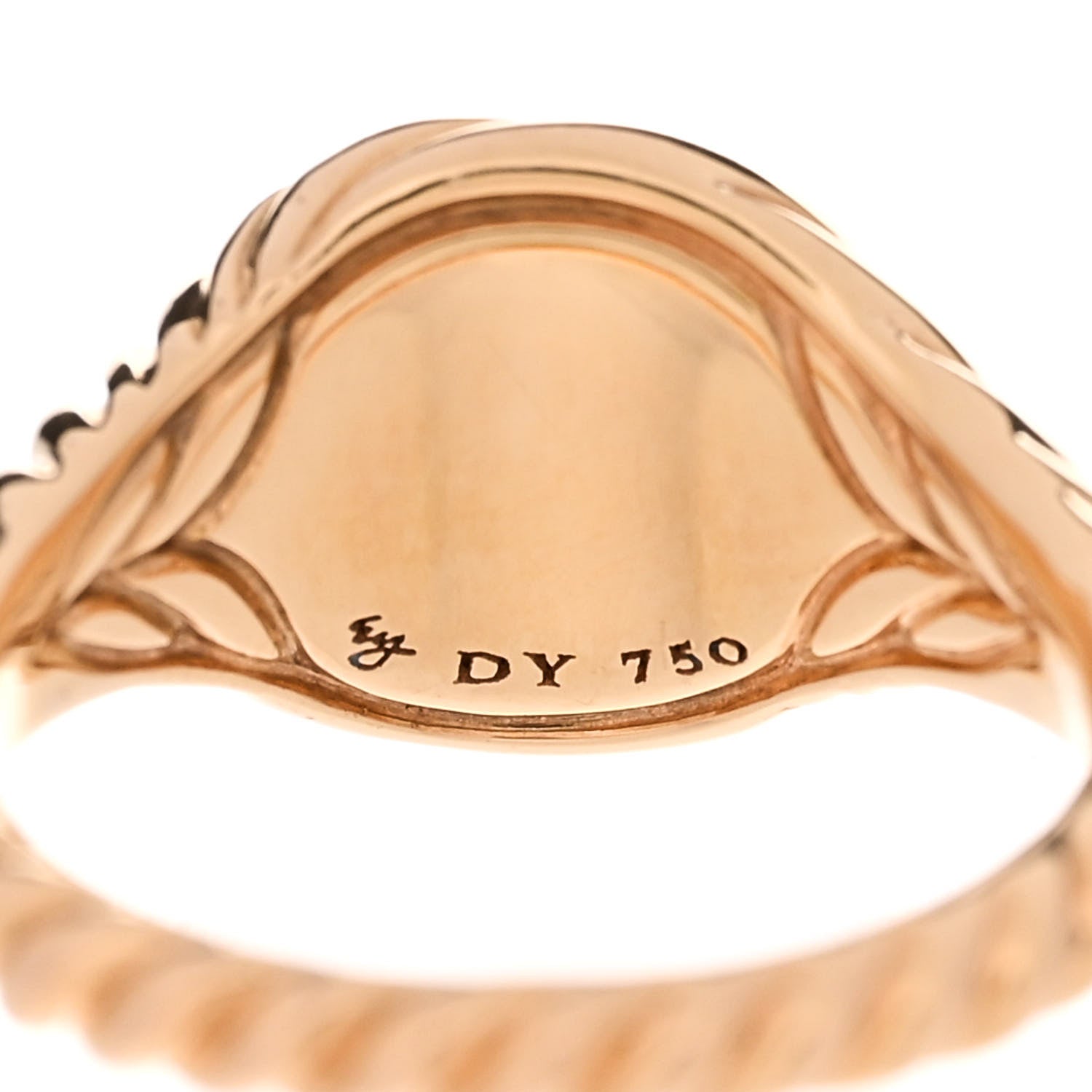 David Yurman 18K Rose Gold Sculpted Cable Pinky Ring 45 3.5 5 of 6
