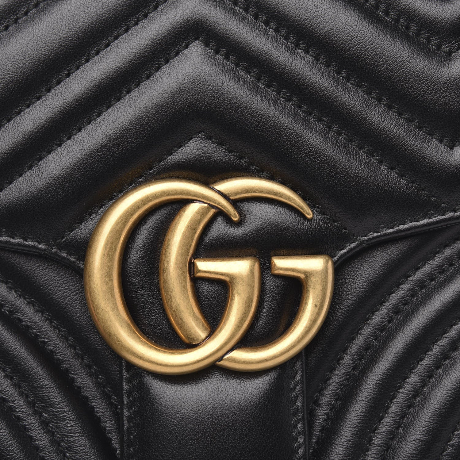 Gucci Calfskin Matelasse Sylvie Web Small GG Marmont Top Handle Shoulder Bag Black 10 of 11