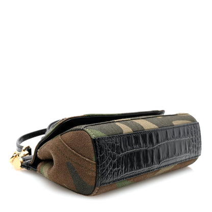 Dolce & Gabbana Cotton Calfskin Croc Embossed Camouflage Patchwork Small Sicily Multicolor 4 of 9