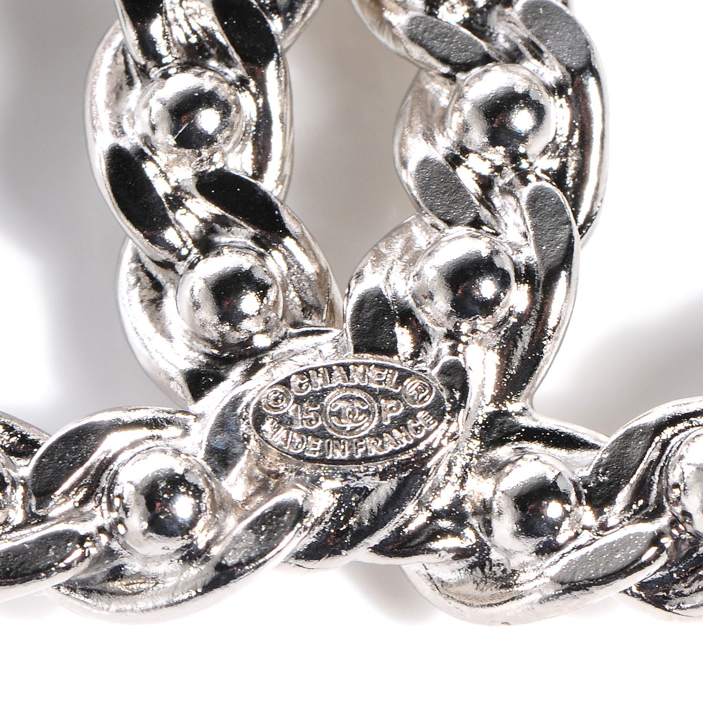 CC Pearl Brooch Pin Silver
