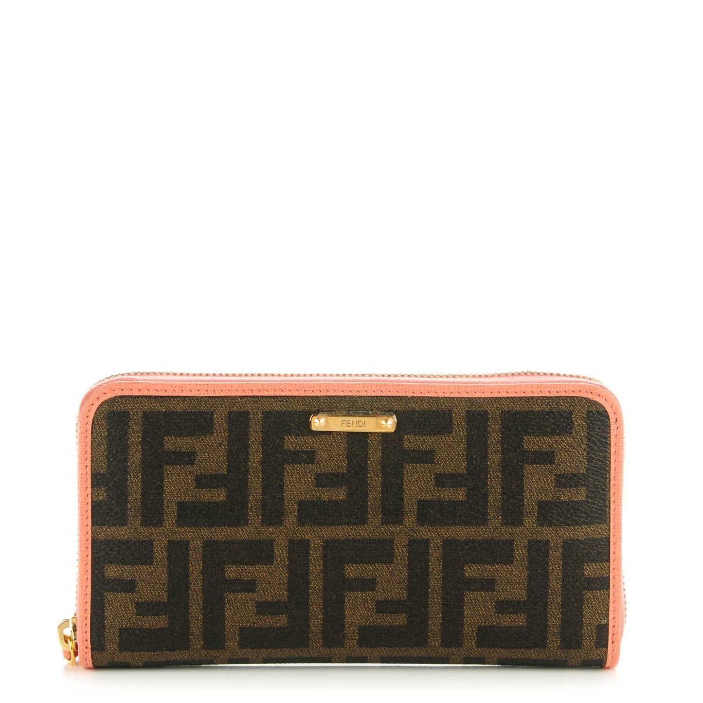 Zucca Spalmati Vitello Elite Zip Around Wallet Tobacco Pesca