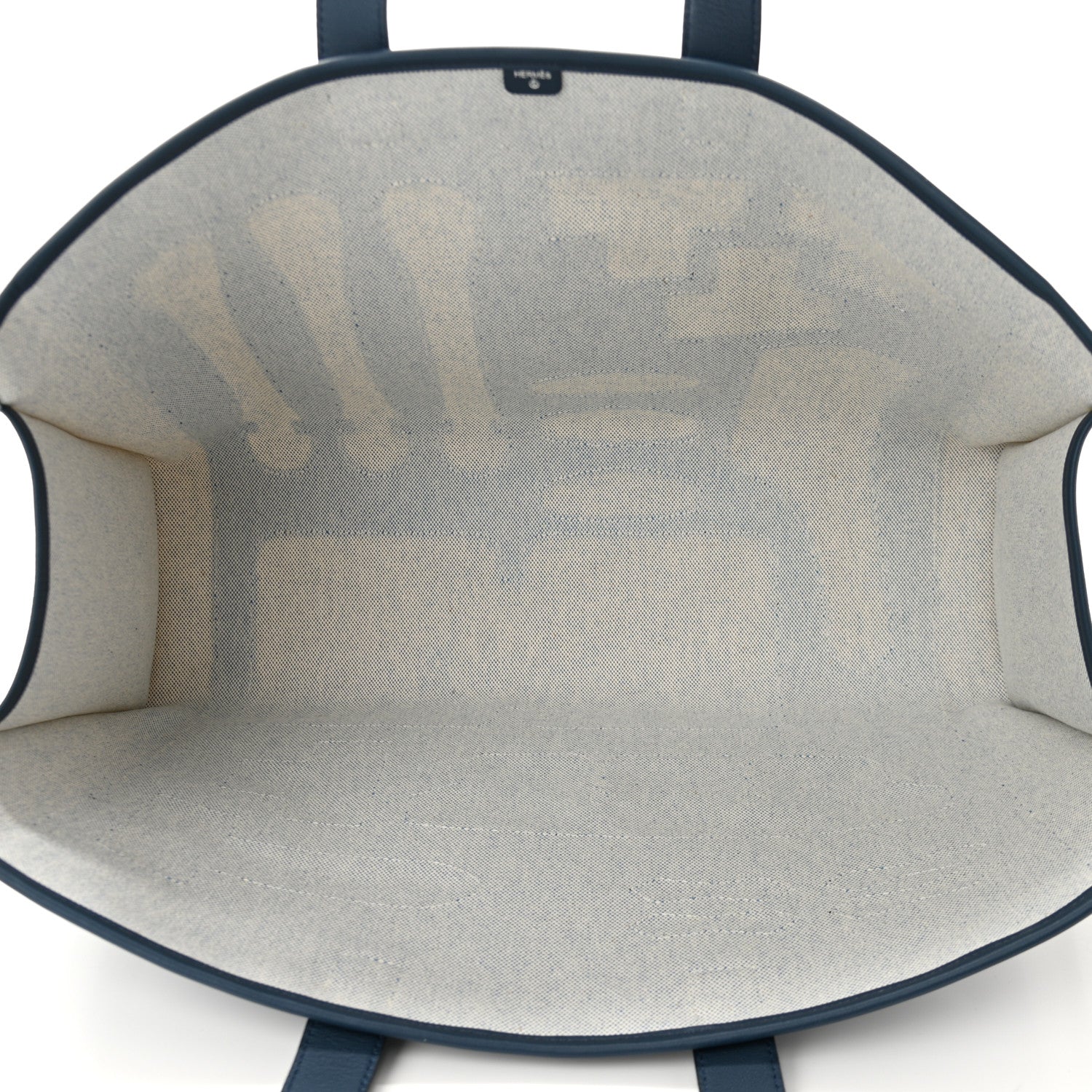Hermes Swift Toile Petit H Decoupe Skeleton Tote GM Ecru Navy 5 of 12