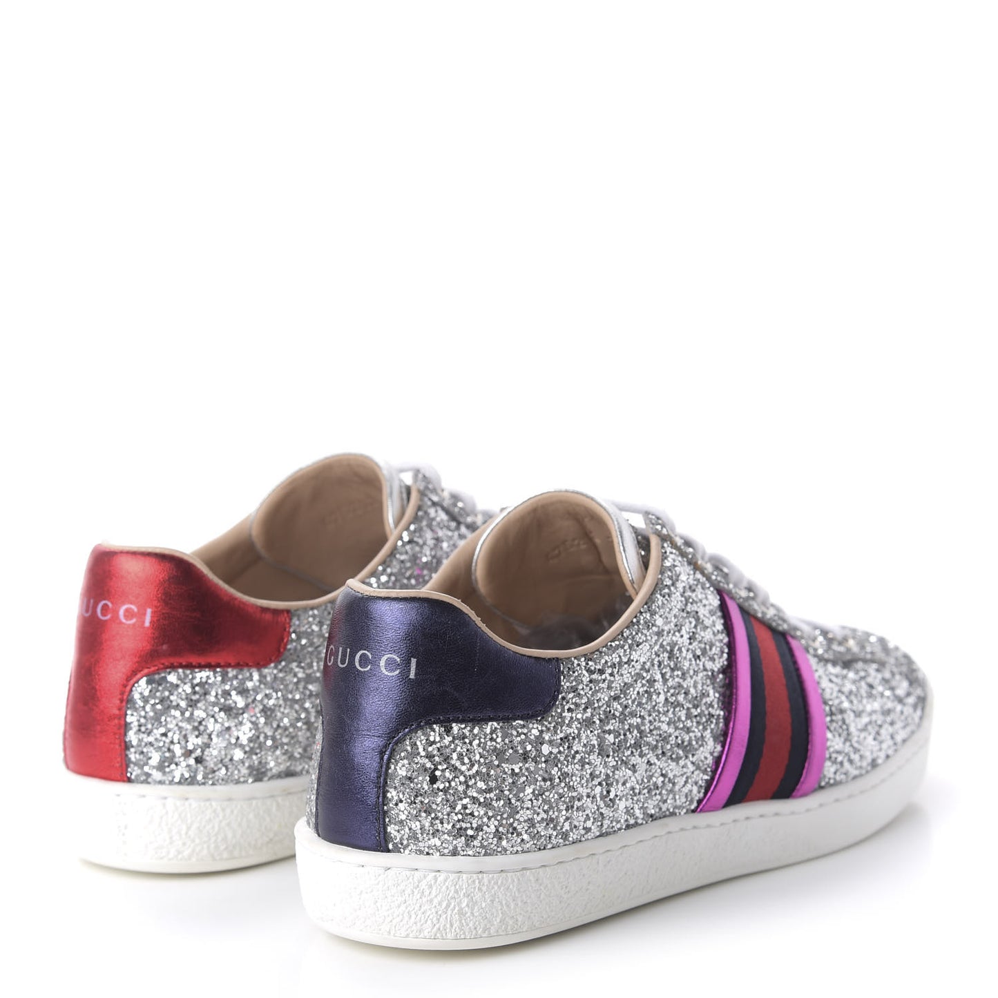 Glitter Web Womens Ace Sneakers 37 Silver