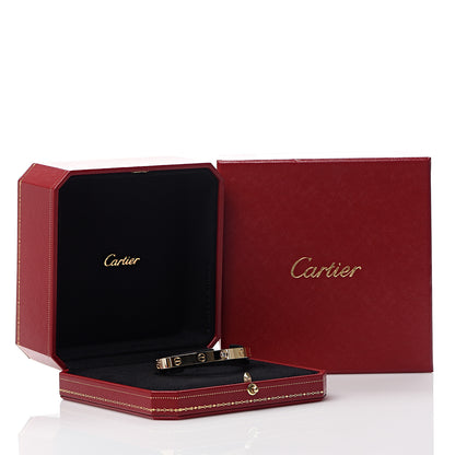 Cartier 18K Yellow Gold 1 Diamond LOVE Cuff Bracelet 17 5 of 5
