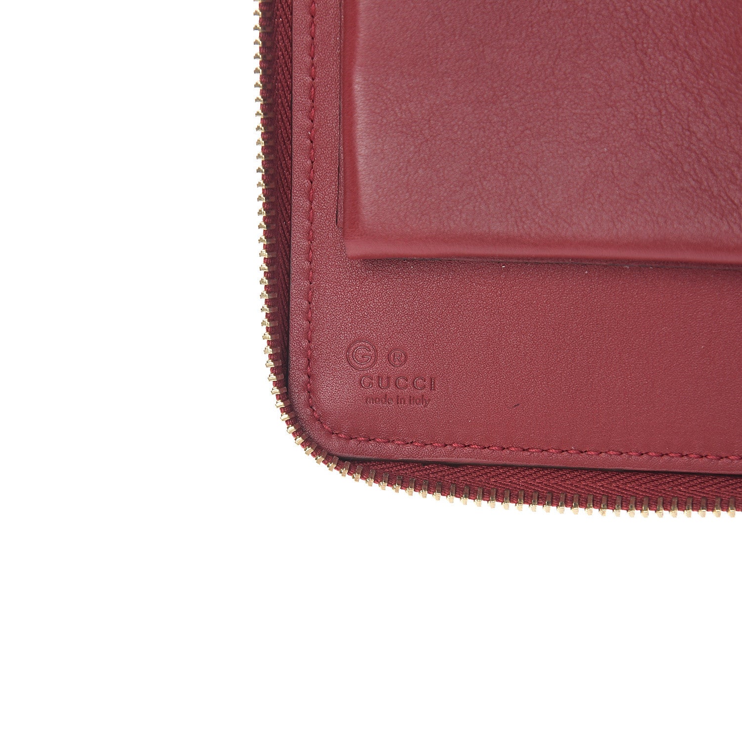 Gucci Microguccissima Zip Around Top Handle Travel Wallet Red 6 of 6