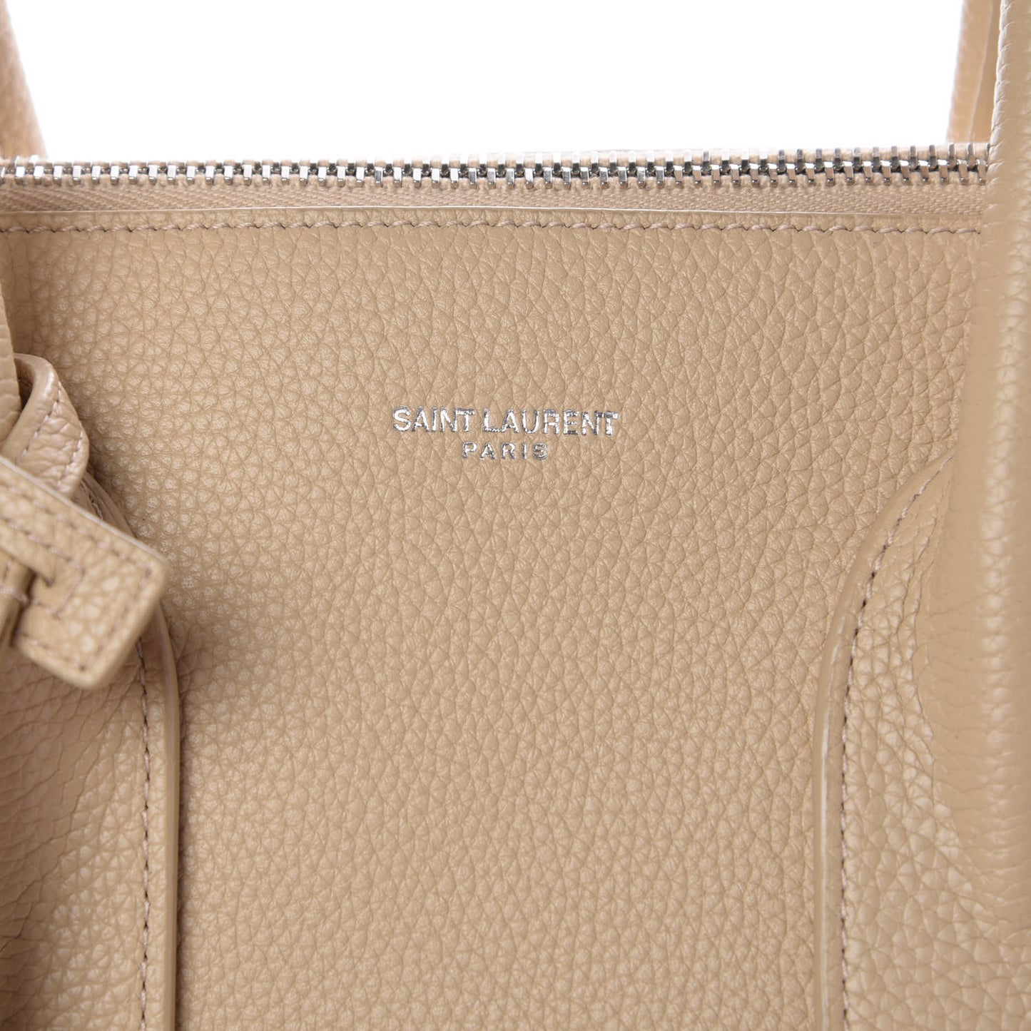 Grained Calfskin Small Souple Sac De Jour Dark Beige