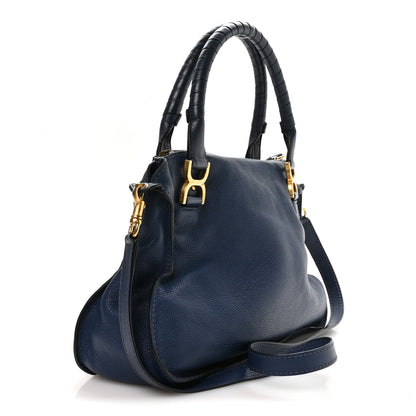 Chloe Calfskin Medium Marcie Satchel Royal Navy 3 of 11