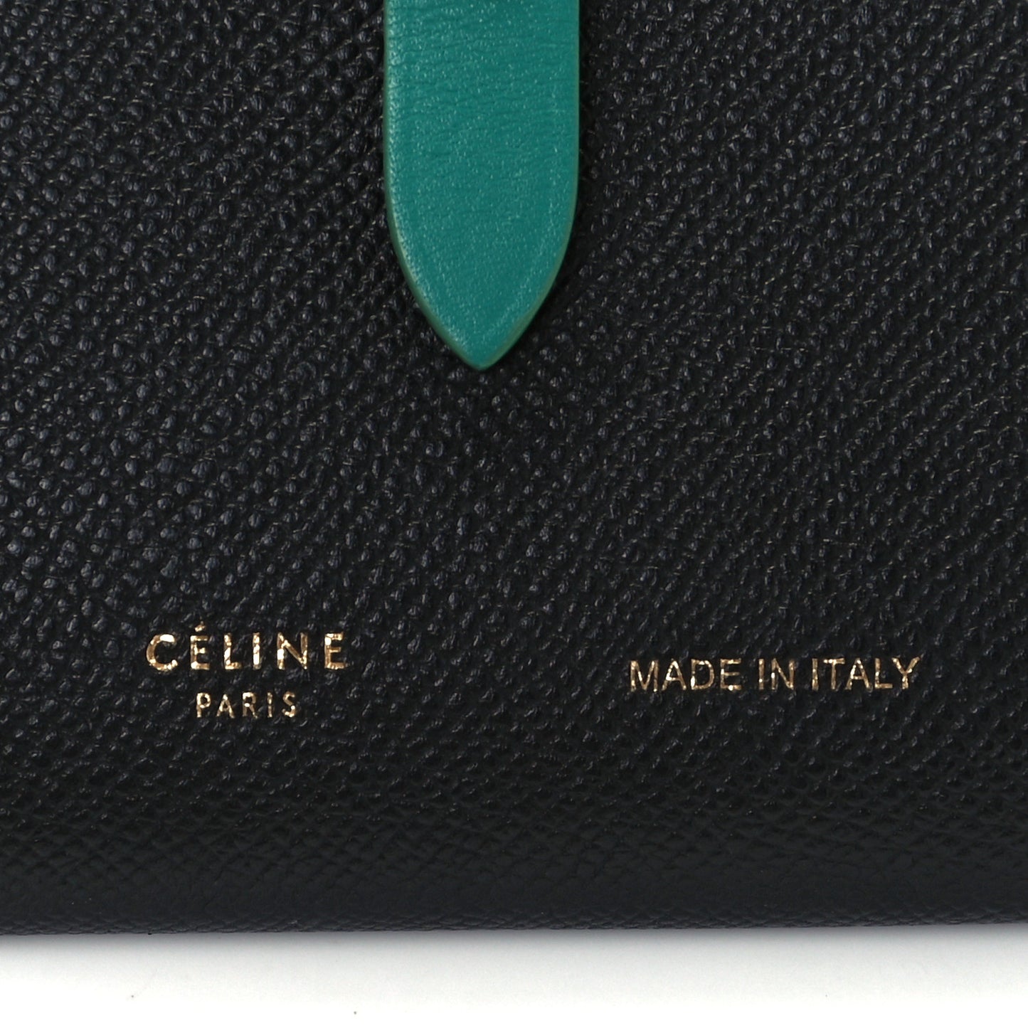 Grained Calfskin Medium Multifunction Strap Wallet Black Cactus